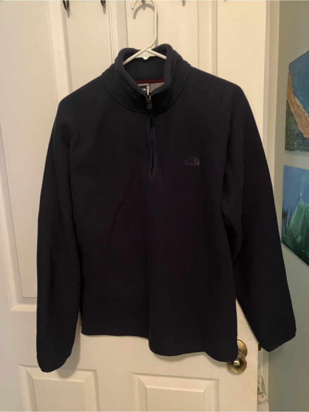 The North Face Navy Blue Quarter-Zip Fleece Pullover size S